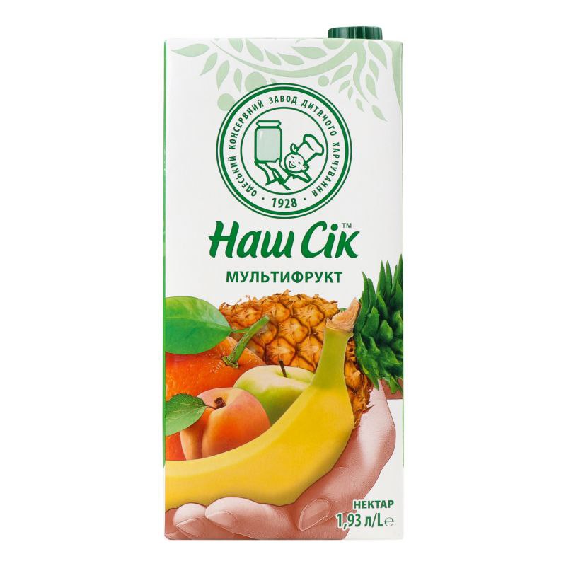 Нектар Наш Сік мультифруктовий 1.93 л тетра-пак